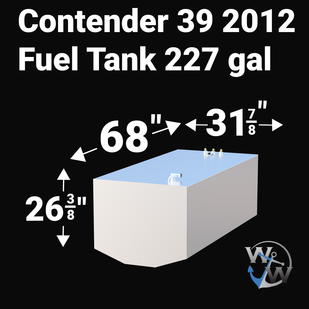Contender 39 Fuel Tank (227 gal) Water Tank (26 gal) PORT/STBD (123 gal ea.)| 2012 OEM Replacement - Welding World, Inc.