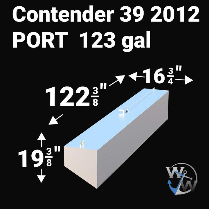 Contender 39 Fuel Tank (227 gal) Water Tank (26 gal) PORT/STBD (123 gal ea.)| 2012 OEM Replacement - Welding World, Inc.