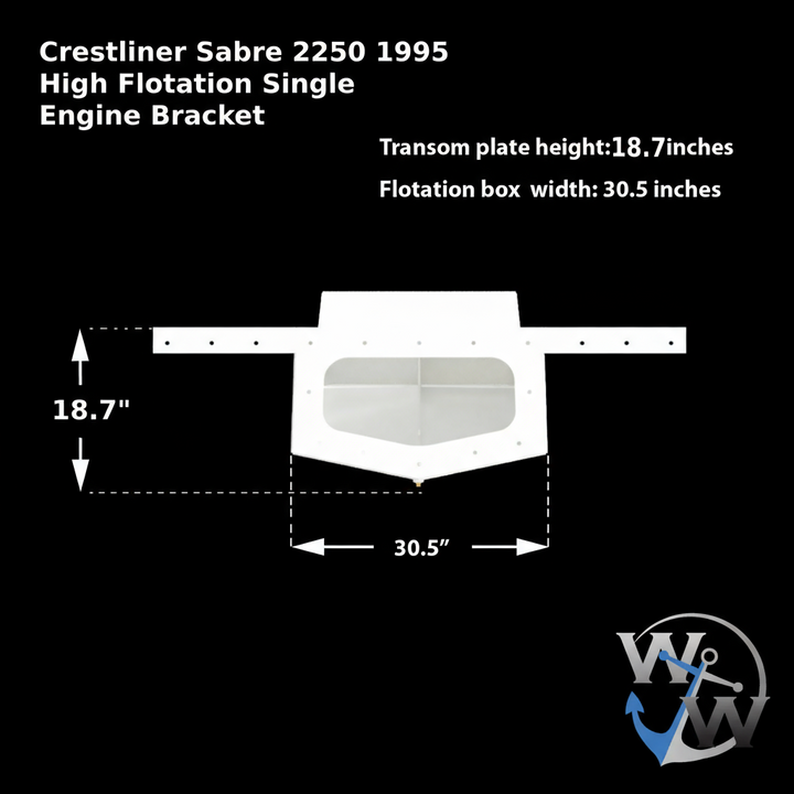 Crestliner sabre 2250 1995 High Flotation Single Engine Bracket
