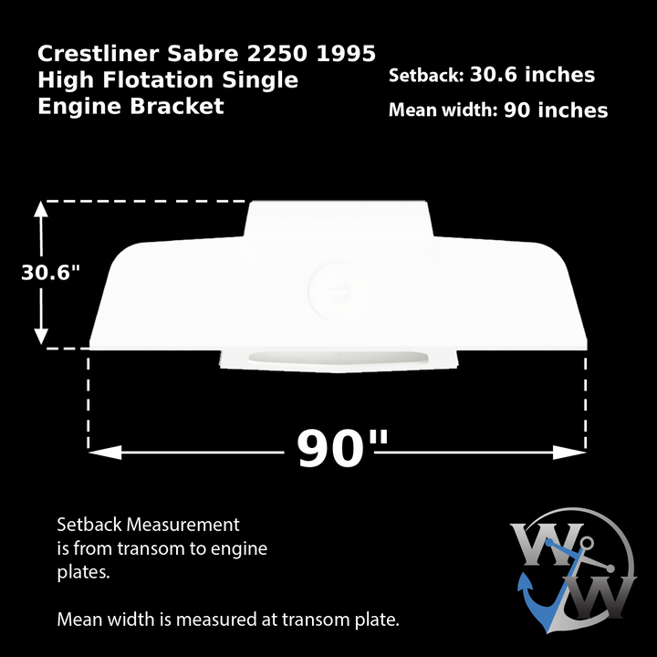 Crestliner sabre 2250 1995 High Flotation Single Engine Bracket