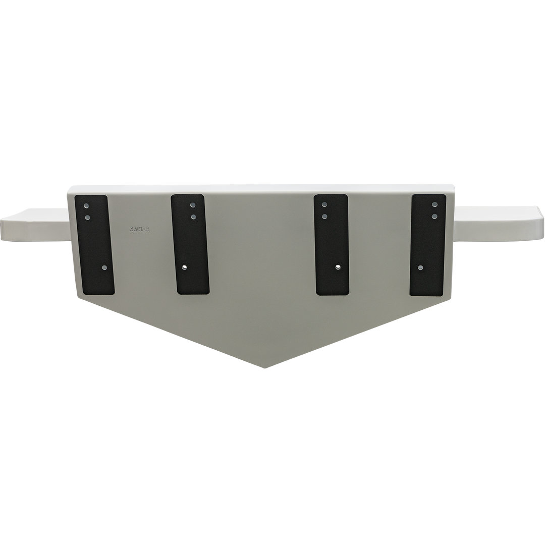 A white, rectangular, custom high flotation twin outboard engine bracket labeled "Mk.2" with four black mounting plates attached to the top surface. The bracket has a flat bottom edge and is shown against a transparent background.

