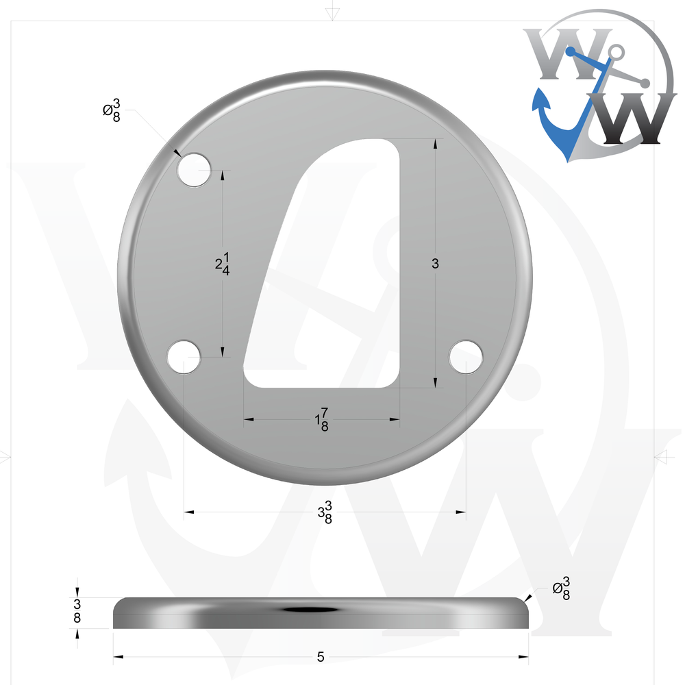 D3 - 2.5" dia. x 3/8" Round Grommet Pad (Left Side) - Welding World, Inc.