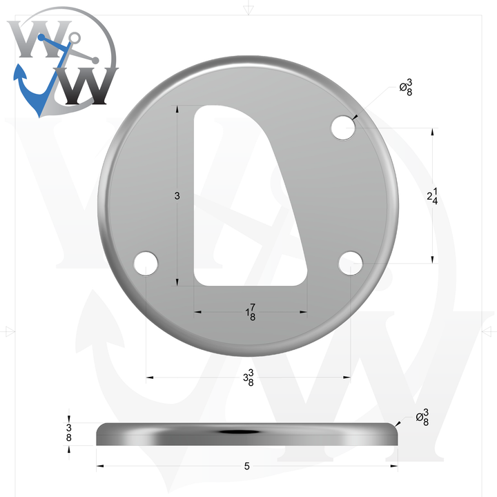 D3 - 2.5" dia. x 3/8" Round Grommet Pad (Right Side) - Welding World, Inc.