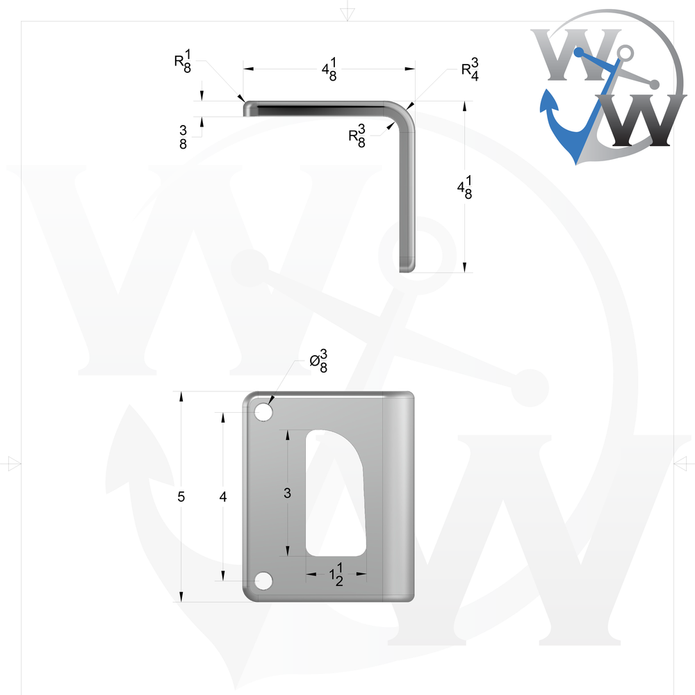 D3 - 7.5" x 5" x 3/8" Bent Grommet Pad (Right Side) - Welding World, Inc.