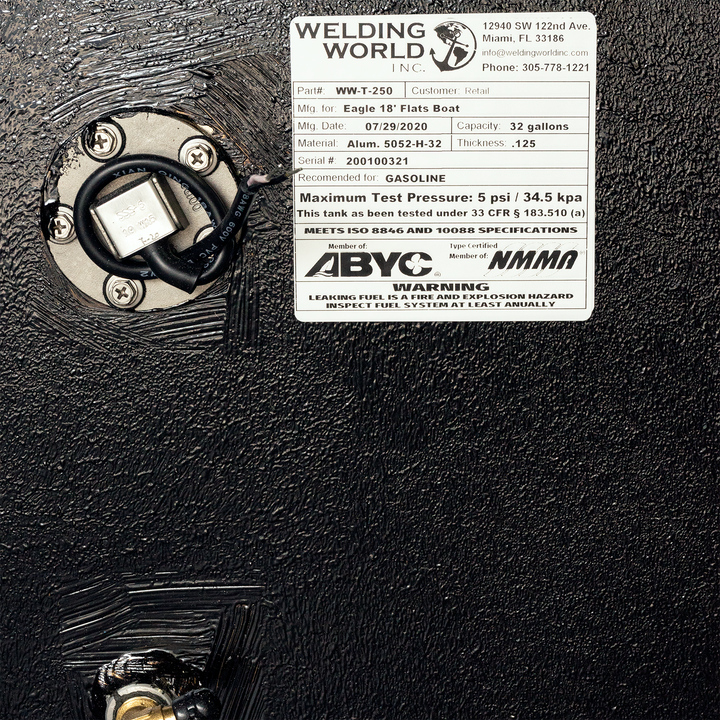 Eagle 18' Flats Boat 1998 - 30 gal. OEM Replacement Fuel Tank - Welding World, Inc.