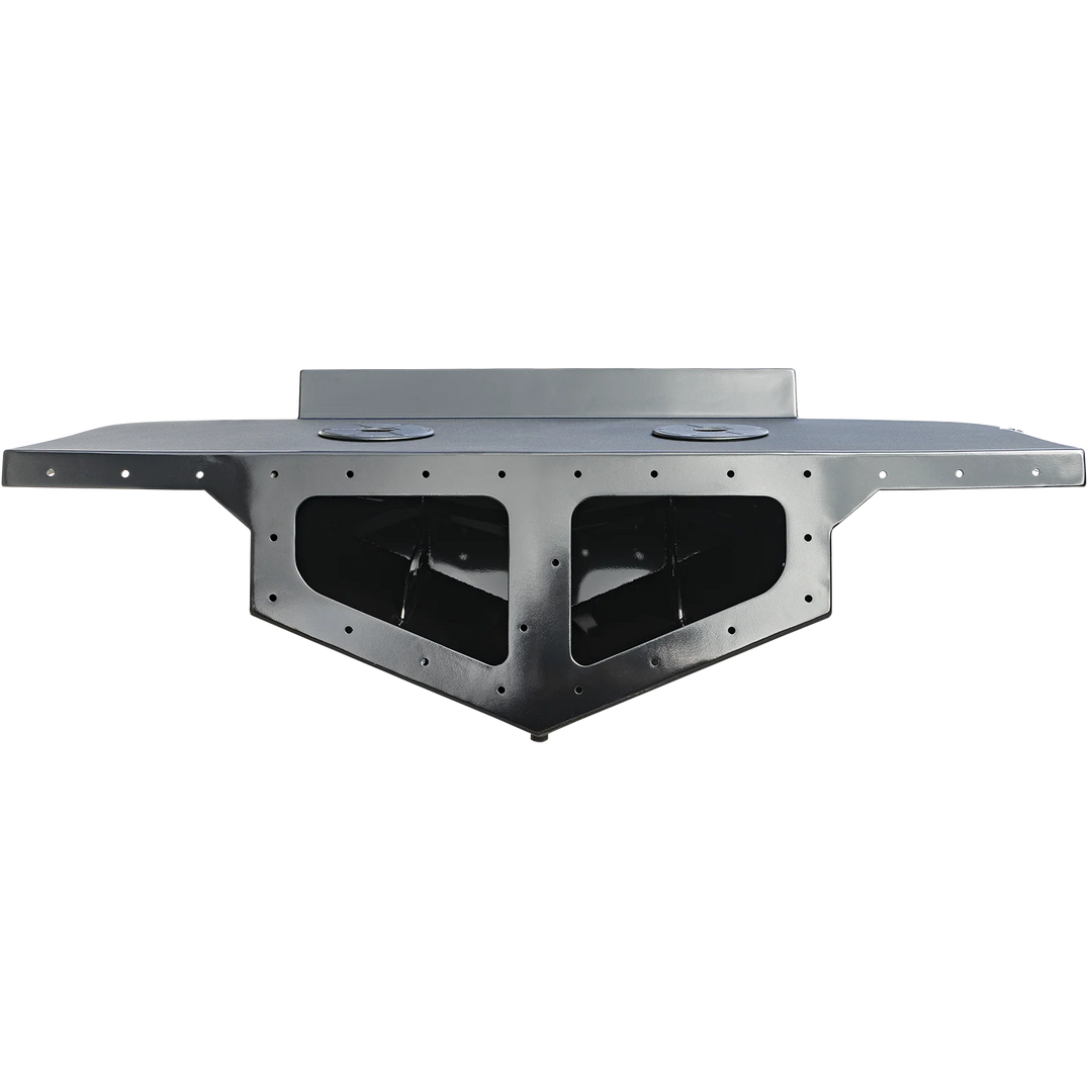Frhas 1989 27 Cuddy Cabin High Flotation Twin Engine Bracket, featuring a sleek aluminum design with dual openings for engine ventilation, set against a transparent background