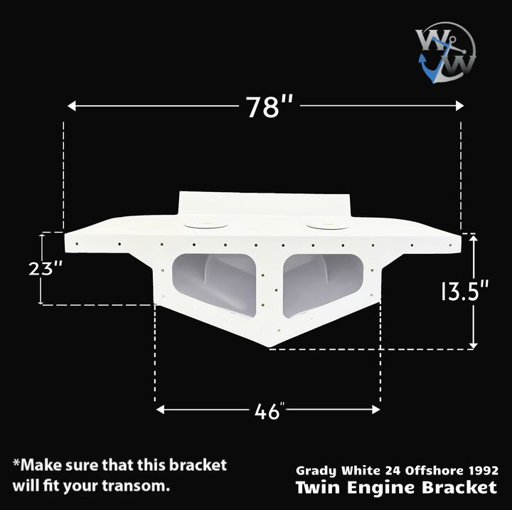 Grady White 24 Offshore 1992  High Flotation Twin Engine Bracket - Welding World, Inc.