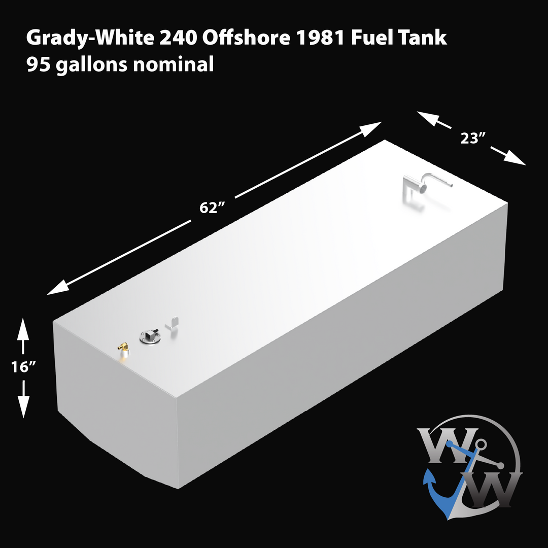 Grady-White 240 Offshore 1981 - 95 gal. Main Fuel Tank | OEM Grady-White 240 Offshore 1981 - 95 gal. Main Fuel Tank | OEM
