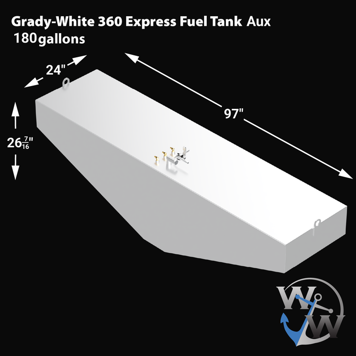 Grady-White 24 'en alta mar 1989 - 118 gal. auxiliar Tanque Eliminar Tanque de Combustible Modificado