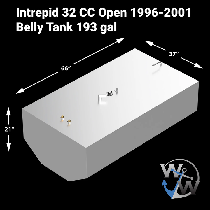 Intrepid 32 CC Open 1996-2001 Belly - Aux Fuel Tanks .190 (193 & 50.5 gal.) - Welding World, Inc.