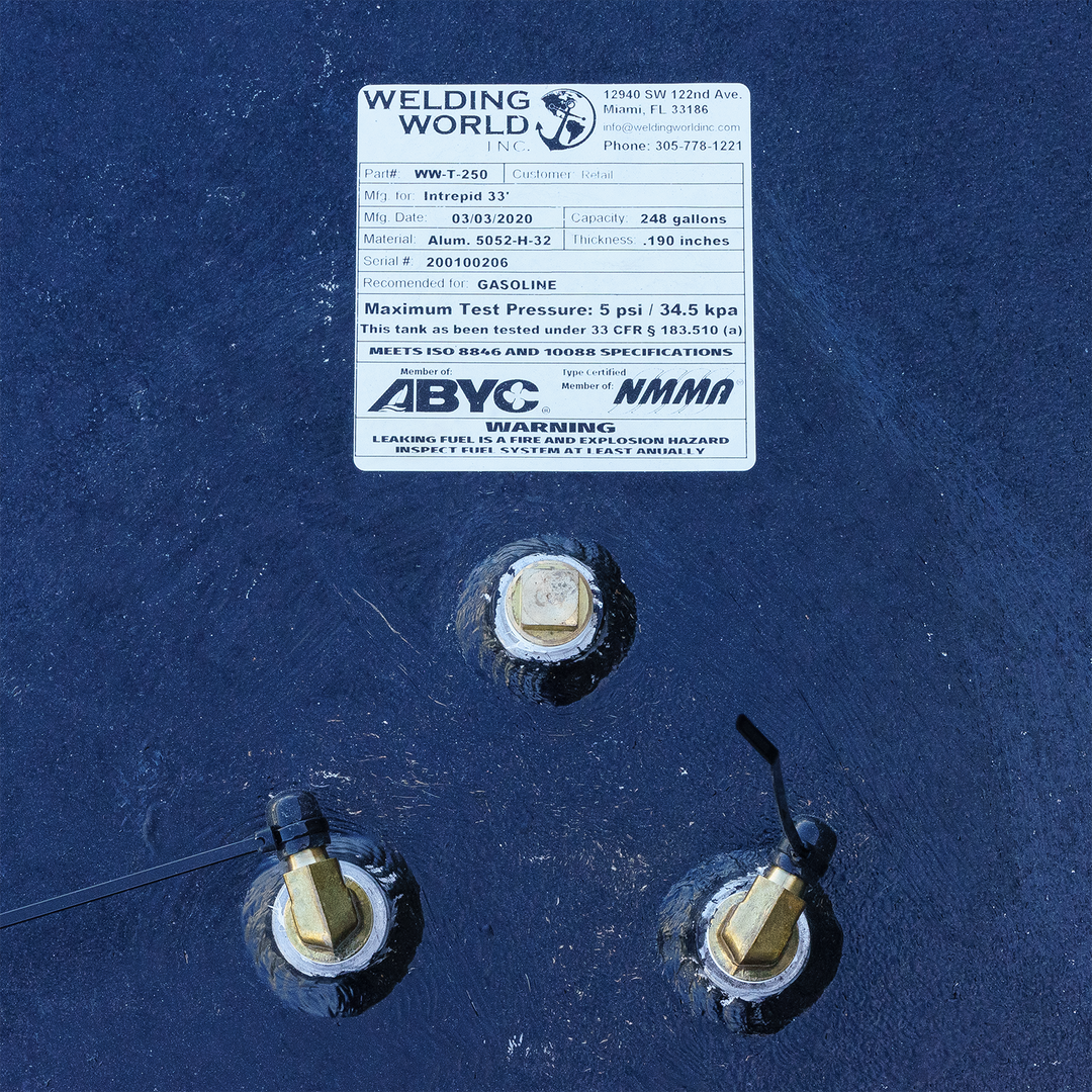 Intrepid 33' - 248 & 51 gal. 2-Tank Combo OEM Replacement Belly Fuel Tanks - Welding World, Inc.