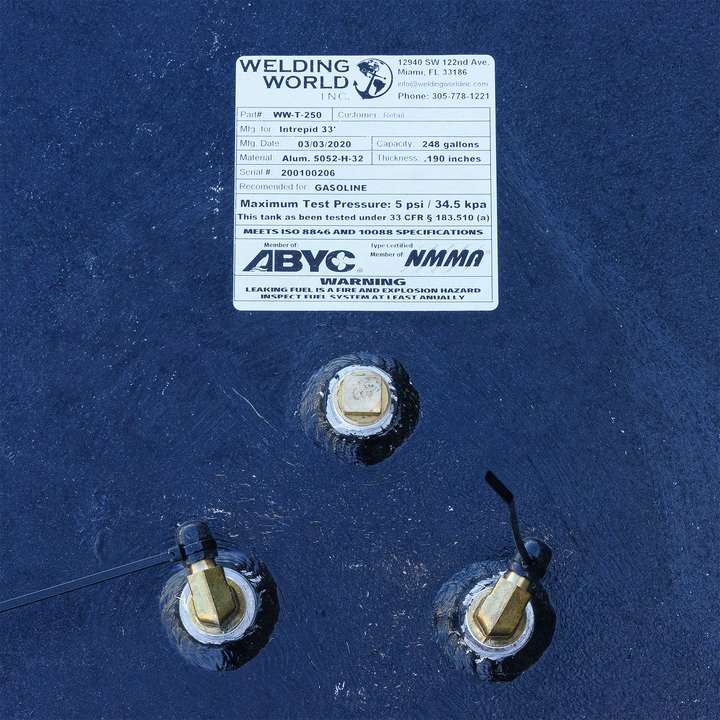 Intrepid 33' - 248 & 51 gal. 2-Tank Combo OEM Replacement Belly Fuel Tanks - Welding World, Inc.