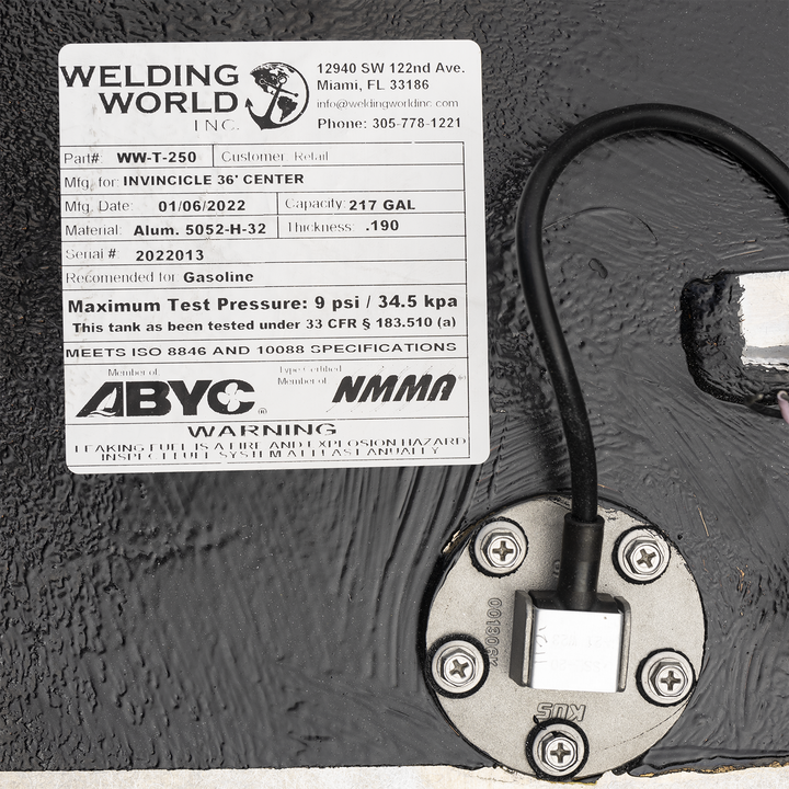 Invincible 36 Open Fisherman 3-Fuel Tanks Combo (1 x 217 gal. 2 x 108 gal.) - Welding World, Inc.