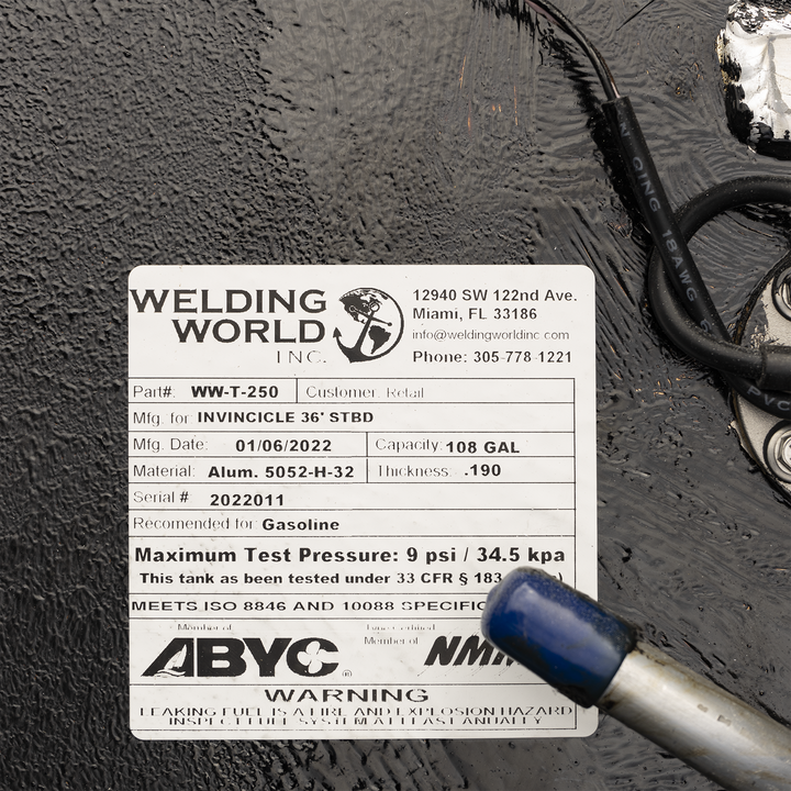 Invincible 36 Open Fisherman 3-Fuel Tanks Combo (1 x 217 gal. 2 x 108 gal.) - Welding World, Inc.