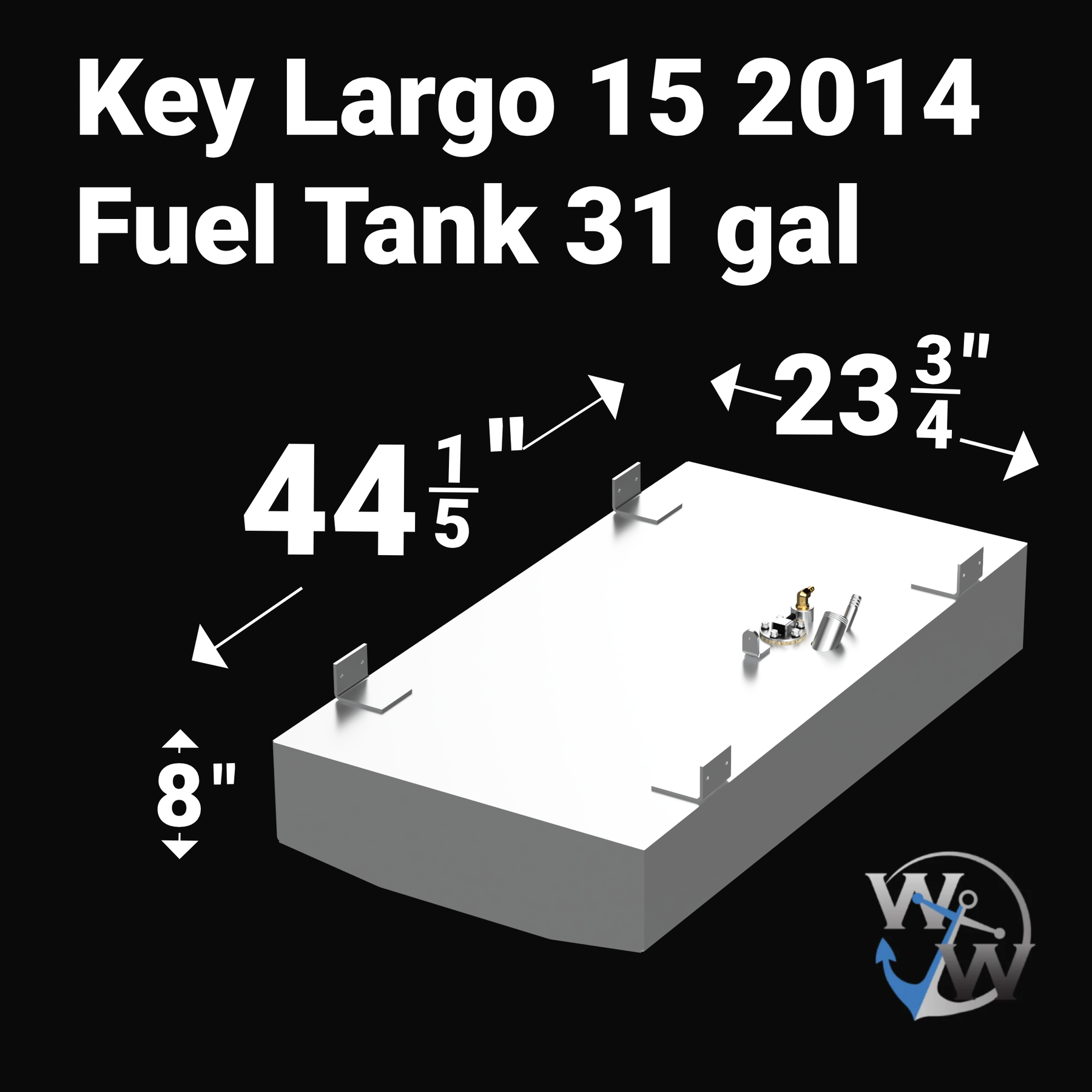 Gallon Container Key Key Largo 15 (2014) fuel Tank (31 gallon) | OEM Replacement – Welding ...