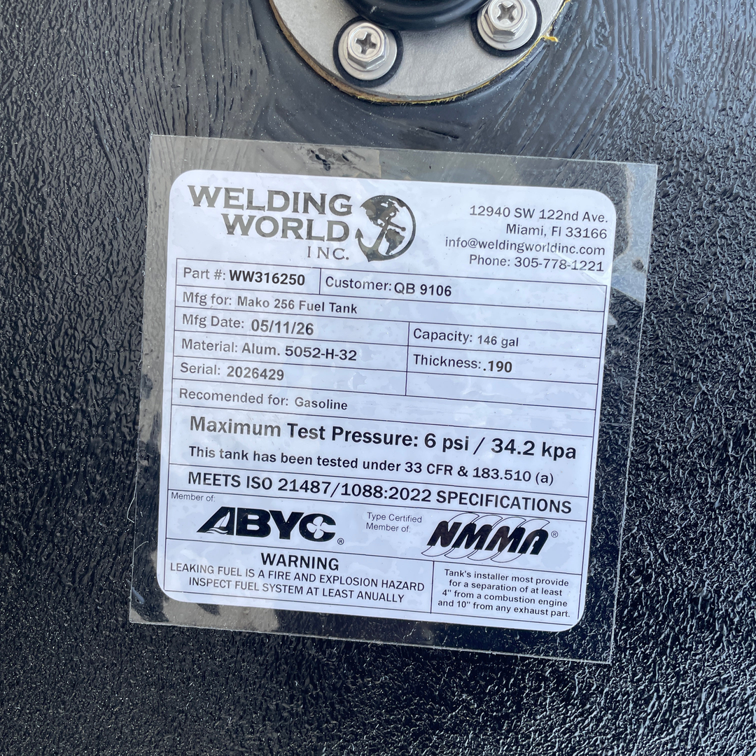 Mako 256 Fuel Tank (146 gal) | 1985 OEM Replacement