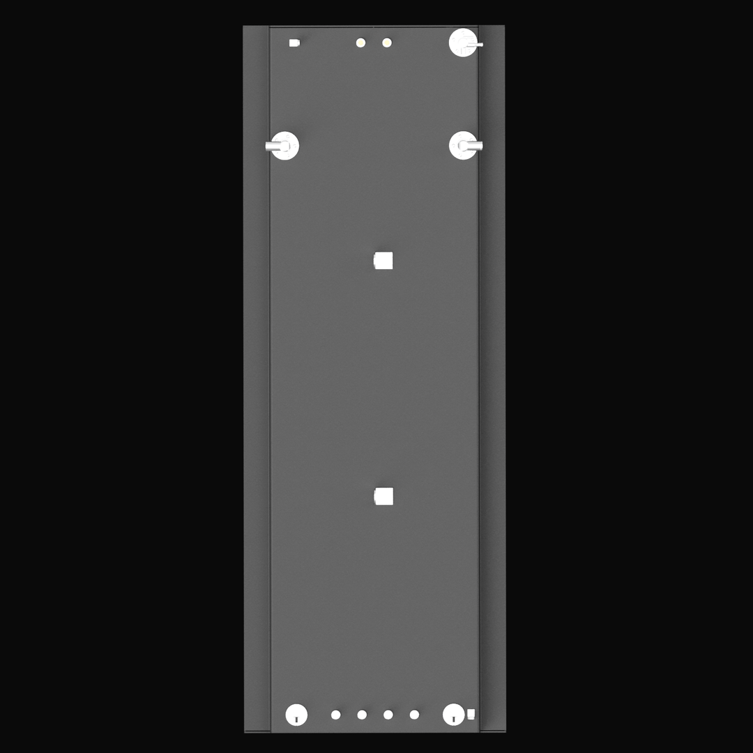 A professional 3D studio render of a matte charcoal-grey Nort-Tech 360 replacement fuel tank, shown from a high-angle, three-quarter perspective against a solid black background. The tank features a stepped rectangular design with several silver metallic hardware components on the top surface, including intake ports and mounting brackets.
