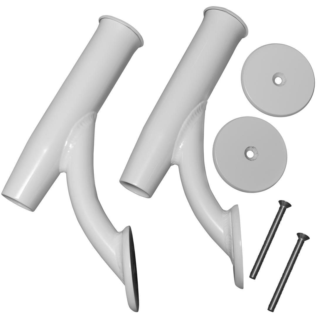 curved fishing rod holders Offset Rod Holders (pair) White