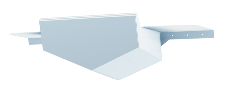3D rendering of a Parker 2520 1988 twin engine bracket, featuring a rectangular shape with a flat surface and extended edges, displayed against a transparent background