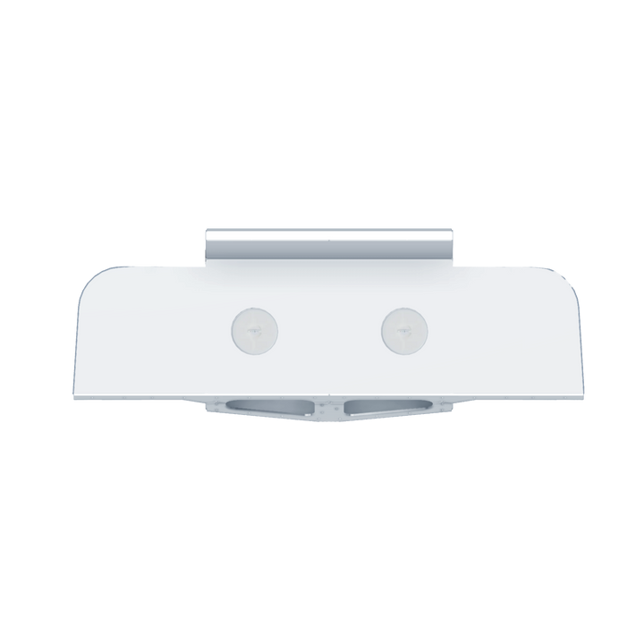 Parker 2520 1988 Twin Engine Bracket, featuring a white, streamlined design with two openings for engine mounting, set against a transparent background


