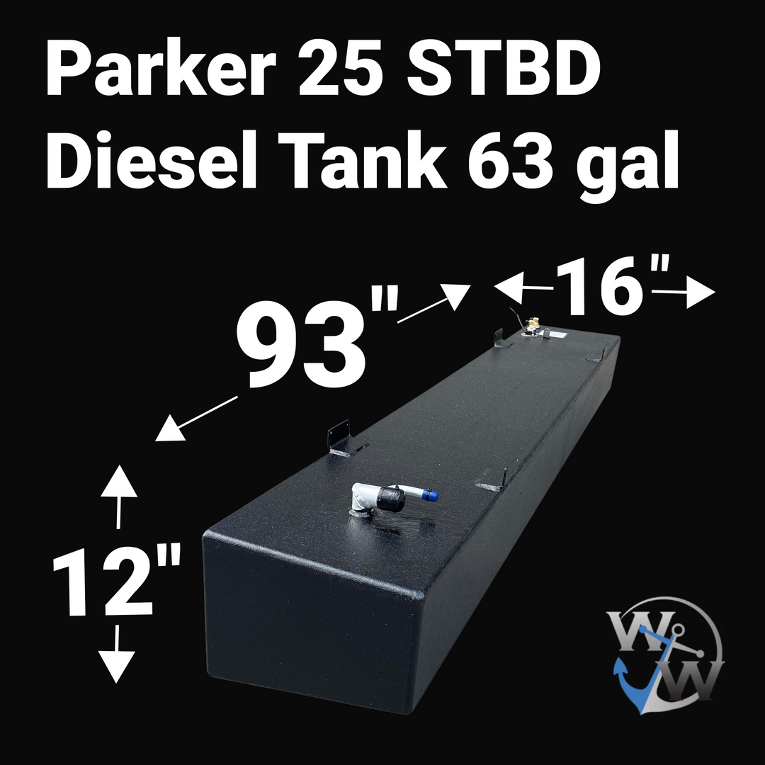 "Parker 25 STBD Diesel Fuel Tank 63 Gallon Replacement - 93 x 16 x 12 Inches"