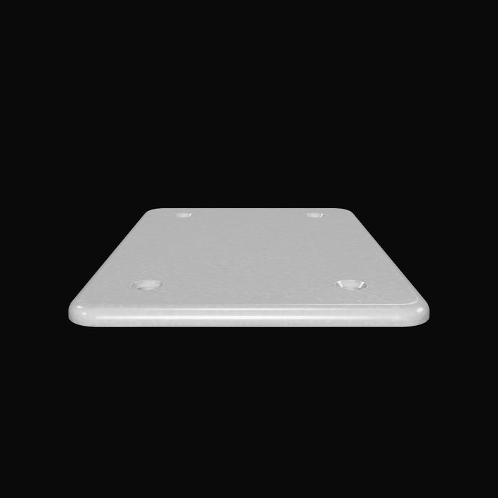 5" x 7" Aluminum Countersunk Pad | 0.25" Thick | Marine Grade 6061-T6