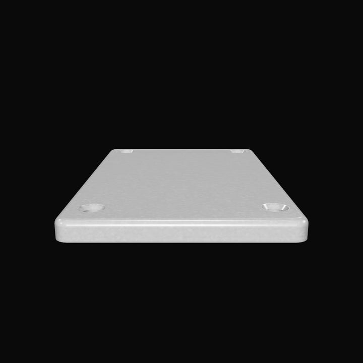 0179 3/8" 4" x 6" Rectangular Aluminum Countersunk Pad - Interactive 3D Model
