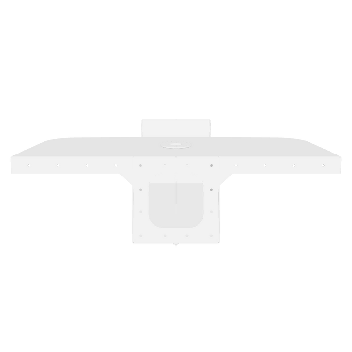 Silhouette of a 1989 Apex Single Engine Bracket designed for a Contender 25' boat, featuring a central mounting area and multiple holes for installatio