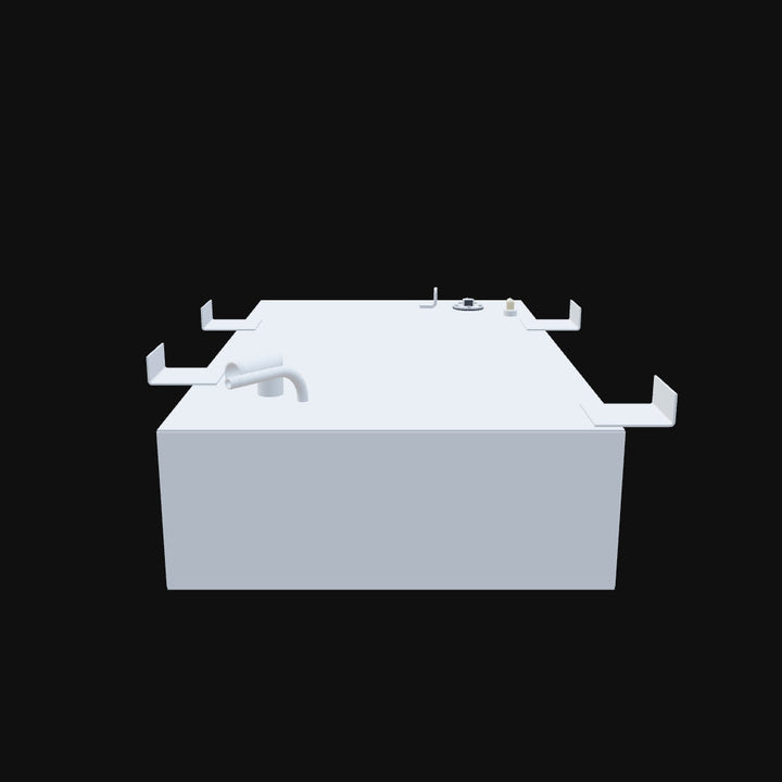 A 3D model of a Mako 171 1989-2000 Type-B, 37-gallon OEM replacement fuel tank, designed for durability and compatibility with Mako boats, featuring high-grade construction