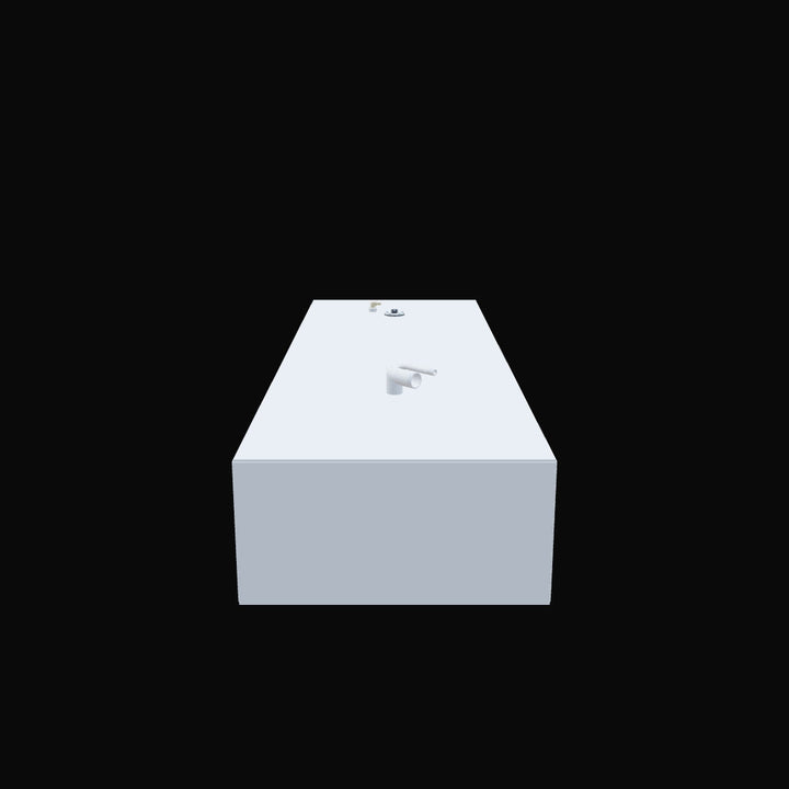 OEM-style 82-gallon aluminum replacement fuel tank for 1993 Pursuit 21, finished in white with rectangular profile. Top-mounted hardware includes centrally located pipe fitting and additional return or vent ports positioned at the rear. Component layout ensures compatibility with original deck fittings and fuel line routing. Clean top surface indicates install-readiness and system integration alignment