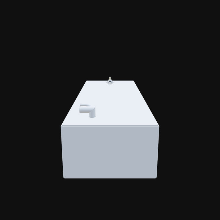 A 3D model of a SeaPro 21 with a 59-gallon fuel tank, designed for inshore and offshore fishing with efficient fuel storage for extended trips