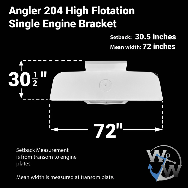 Angler 204 High Flotation Single Engine Bracket