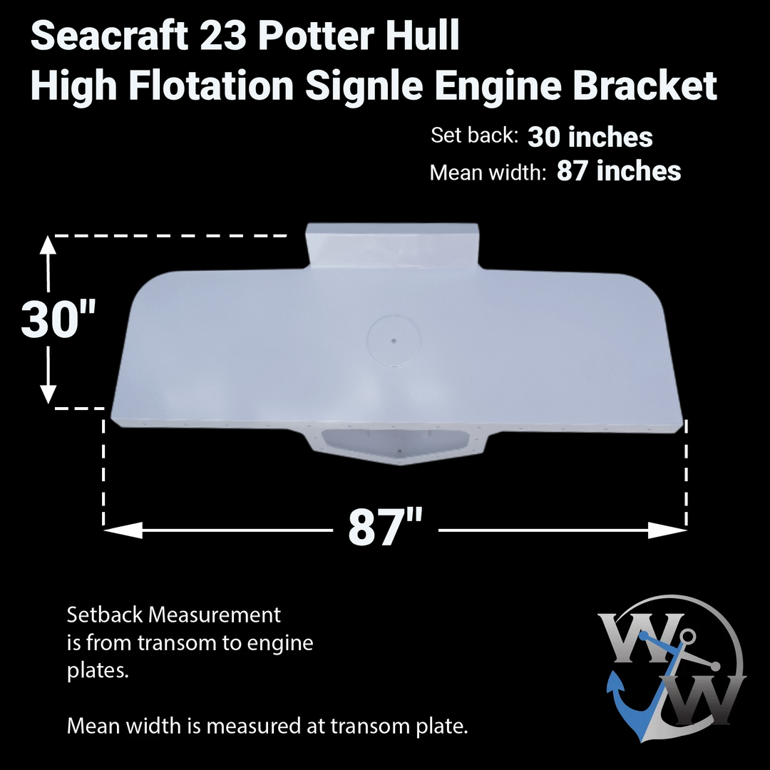 Seacraft 23 Potter Hull (1972) High Flotation Single Engine Bracket