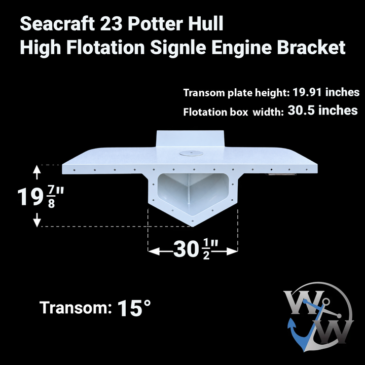 Seacraft 23 Potter Hull (1972) High Flotation Single Engine Bracket