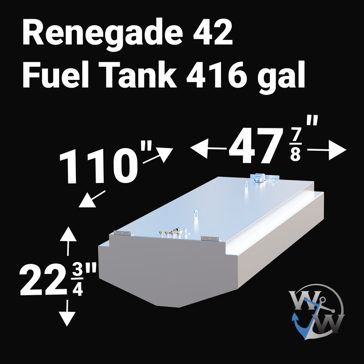 Renegade 42 - 3 Tank Combo - Fuel Tank (416 gal) Water (36 gal) and Hoding Tank (15 gal) | OEM Replacement