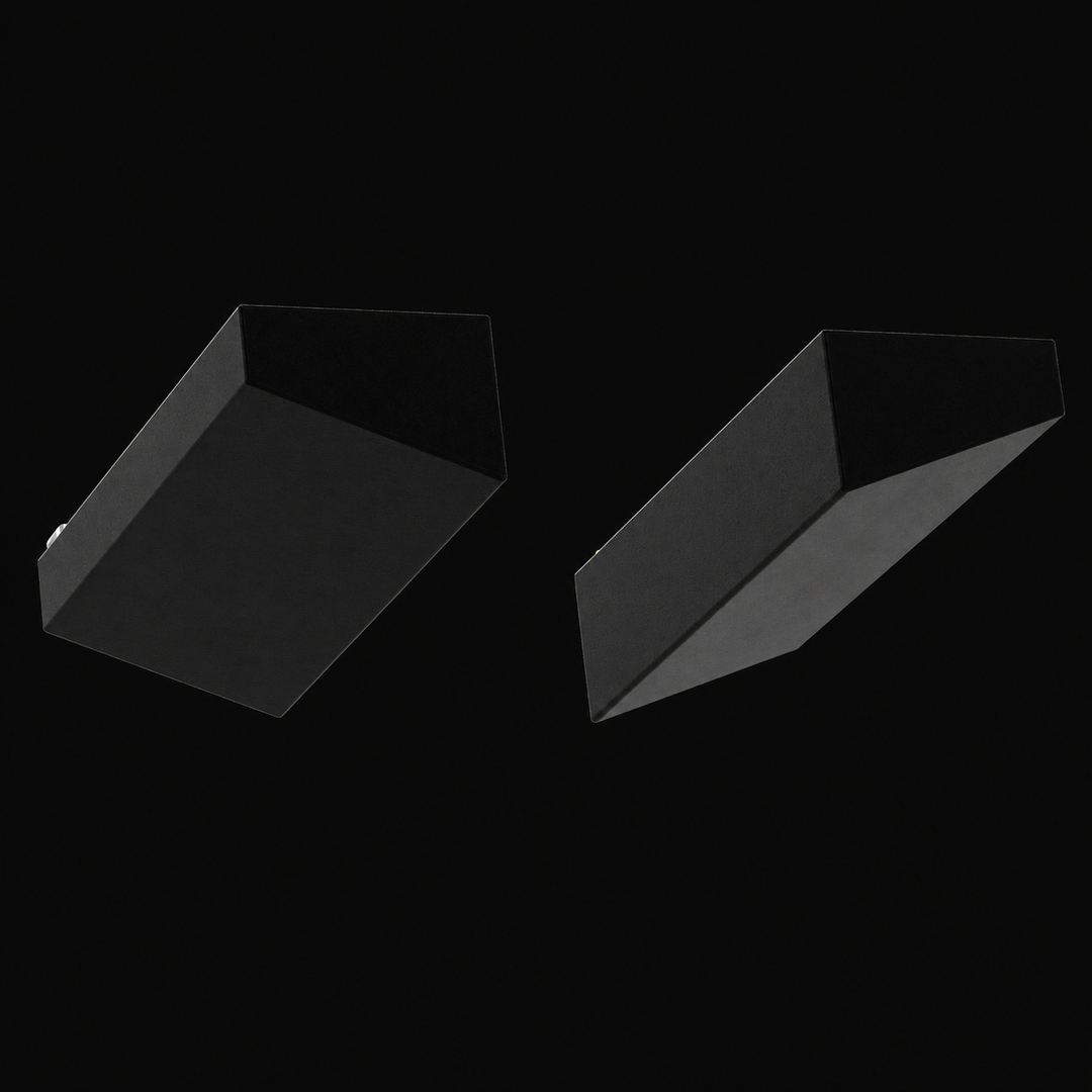 A low-angle worm's-eye perspective view highlighting the asymmetric, hull-conforming bottom profiles of a Rinker Fiesta Vee 280 replacement saddle fuel tank 2-tank combo system. This underside layout showcases the precise geometric configuration of the matching port and starboard fuel cells, detailing the sharp wedge-shaped angled bottoms engineered by Welding World to sit flush within the outboard stringer pockets of the boat's hull. Both individual tank bodies are fabricated from heavy-gauge marine-grade 