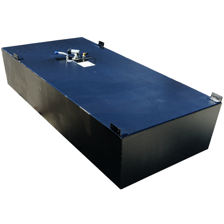 OEM replacement fuel tank for a Robalo 24' boat, model year 1999, with a capacity of 120 gallons. The tank features a fill neck and instructions attached to the top