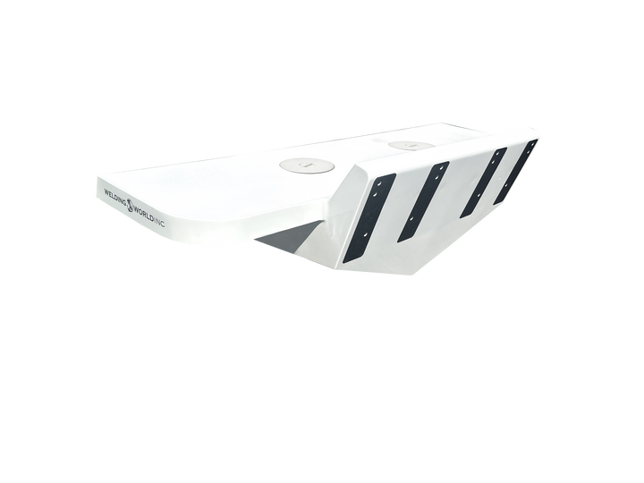 Robalo 2520 95 High Flotation Twin Engine Bracket, featuring a sleek white design with multiple mounting plates for secure engine attachment, displayed against a transparent background