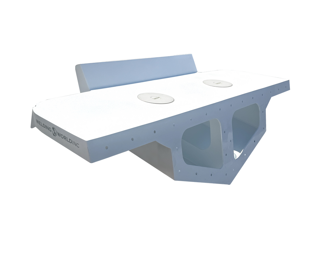 Robalo 2520 95 High Flotation Twin Engine Bracket, featuring a sleek white design with cutouts for engine mounting, designed to enhance buoyancy and stability for twin-engine setups.
