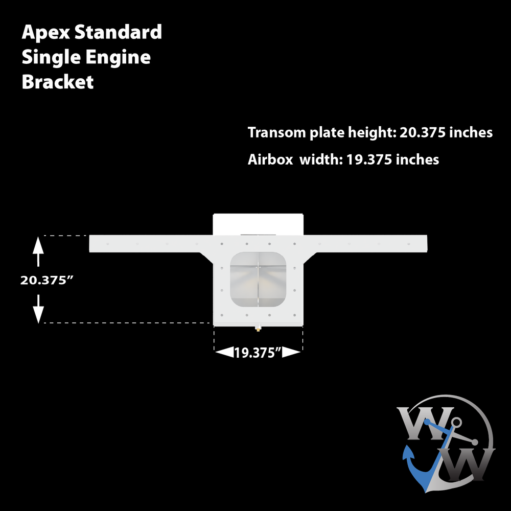 Standard Apex Single Engine 12° Transom Bracket - Welding World, Inc.