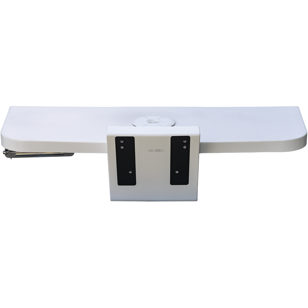 A standard Apex single engine 16° transom bracket, featuring a white body with two black mounting plates attached. The bracket is designed for marine applications, providing support for a single outboard motor