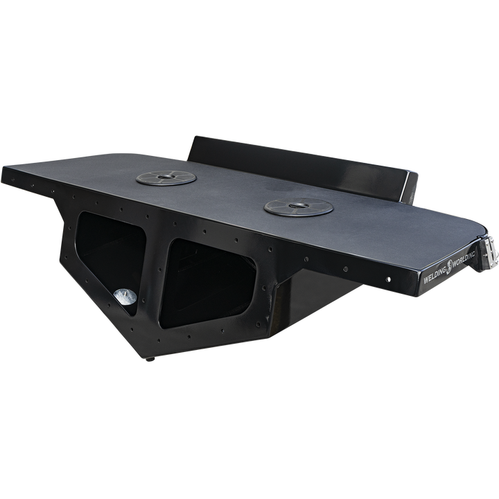 A standard high flotation twin outboard engine bracket designed for a 15° transom, featuring a flat surface with two circular mounting plates and a cut-out section for engine access, all in a sleek black finish