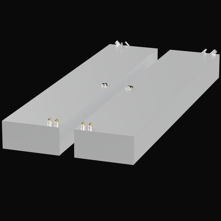 Intended for a port and starboard fuel tank system for a Sundance Marine 26' boat, offering a combined capacity of 158 gallons. This system would typically comprise two separate tanks, likely custom-fabricated from marine-grade aluminum to individually fit the port and starboard sides of the boat's hull. Each tank would be equipped with the necessary fittings for fuel fill, venting, engine supply, and fuel level sending units. (Note: The image provided for this item was entirely black and did not 
