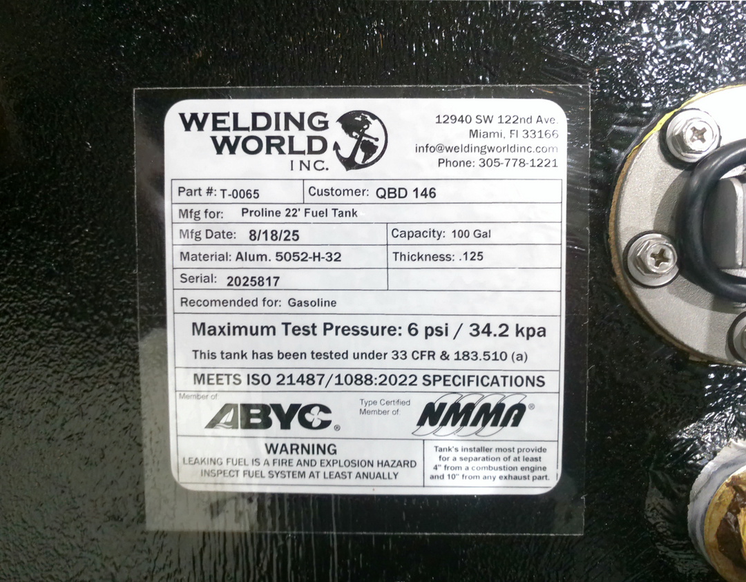 Proline 22 2004 Fuel Tank 100gal
