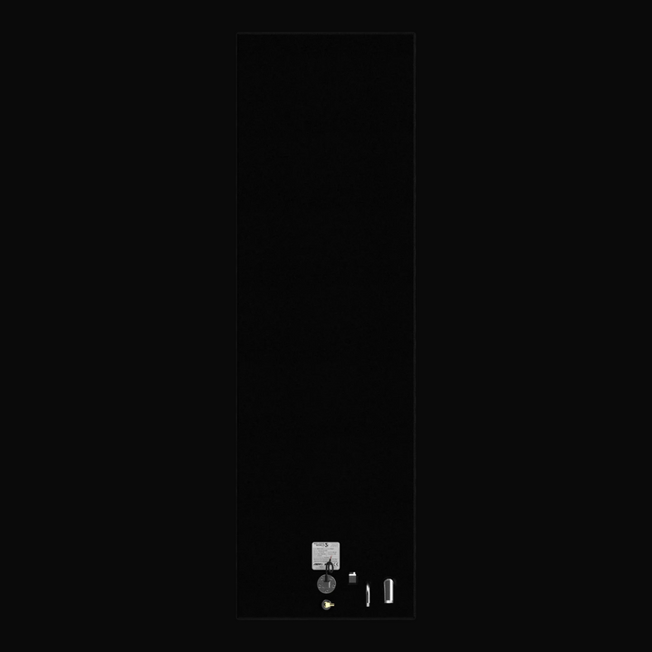 Overhead top-down view of an 80-gallon OEM replacement fuel tank for a 2000 Velocity 26, featuring a professional black Sherwin-Williams TarGard epoxy coating. This layout highlights the precision placement of the integrated fuel sending unit, brass fittings, and ABYC-compliant certification label. Constructed from heavy-duty .190" marine-grade aluminum, this tank is engineered for a guaranteed 100% drop-in fit within the original hull stringer configuration.