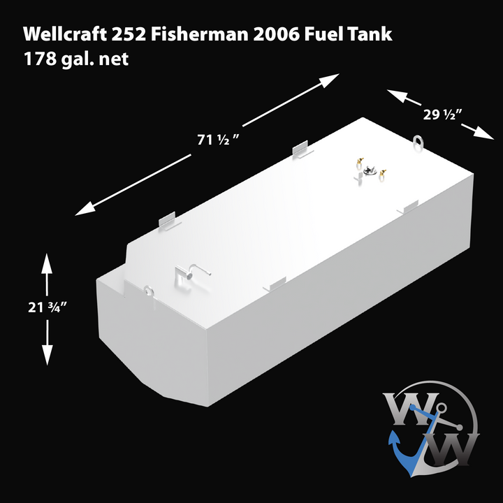 Wellcraft 252 Fisherman 2006 178 gal. net Fuel Tank | OEM Replacement