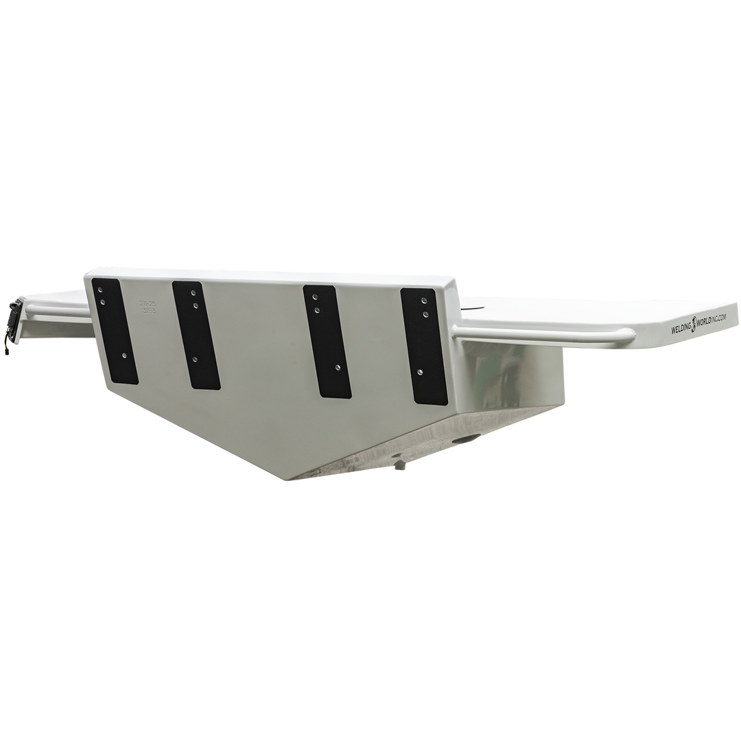A Whitewater/Seavee/Rampone 25 Twin Engine High Flotation Bracket, a large white marine support structure with multiple black mounting pads on its side, designed to support twin engines. The bracket has a rectangular shape with a flat top surface and is shown against a transparent background