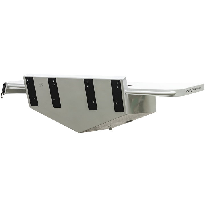 A Whitewater/Seavee/Rampone 25 Twin Engine High Flotation Bracket, a large white marine support structure with multiple black mounting pads on its side, designed to support twin engines. The bracket has a rectangular shape with a flat top surface and is shown against a transparent background