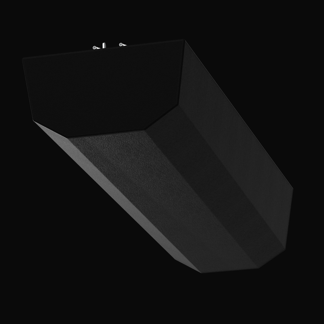 Underside 3D rendering of a Yellowfin 26 Center fuel tank, showcasing the precision-tapered V-hull design and coal-tar epoxy finish for a perfect OEM fit within the boat's stringer grid on a solid black background.
