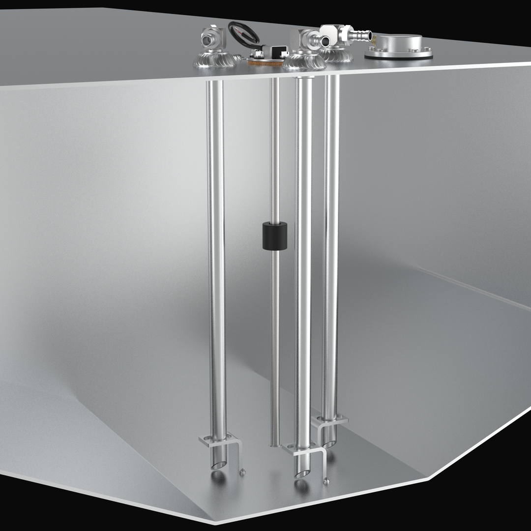 Side-angle view of a 56-gallon Yellowfin 32 saddle fuel tank, featuring a high-build Coal Tar Epoxy coating for maximum corrosion resistance. This OEM replacement tank is part of a port and starboard pair, precision-manufactured from marine-grade aluminum to fit the specific hull contours of the Yellowfin 32. The image showcases the heavy-duty construction, integrated mounting tabs, and factory-correct fitting locations, ensuring a seamless "drop-in" installation for offshore tournament boats.